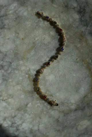 Gem Party - Vermeil Mixed Gemstone Tennis Bracelet