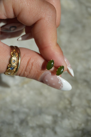 14K JADE STUDS