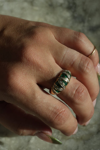 14k Emerald & Diamond Ring