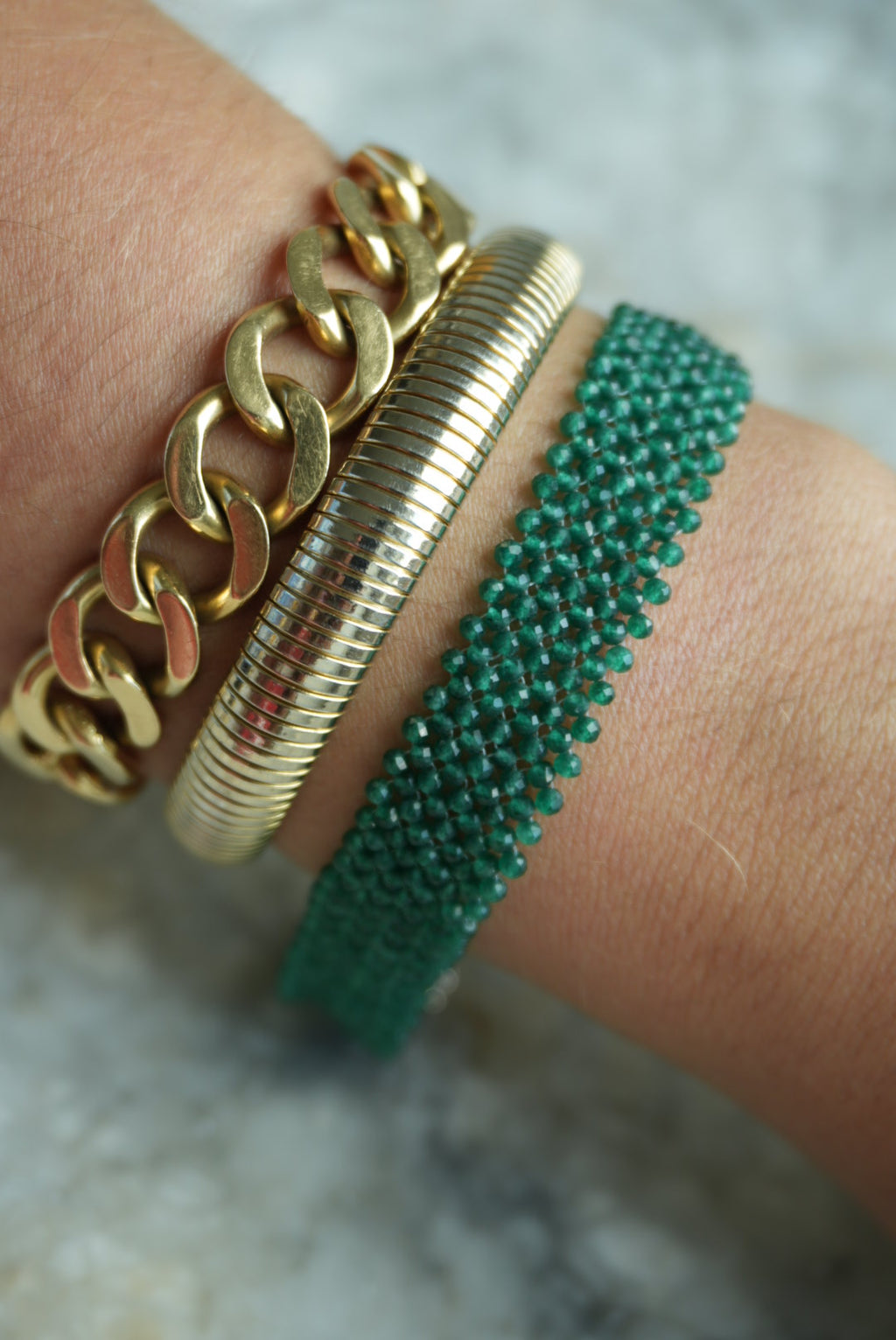 EMERALD MESH BRACELET