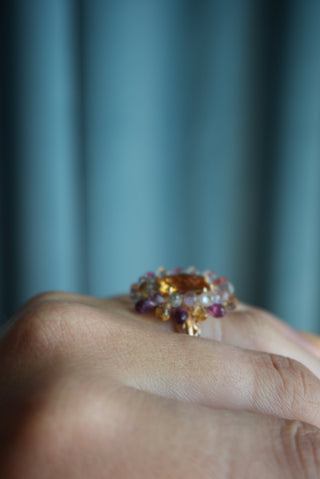 14K CITRINE BURST RING