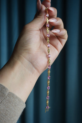 14K PINK SAPPHIRE BRACELET