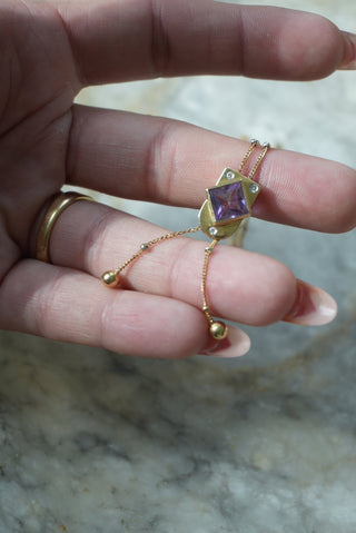 AMETHYST DROP NECKLACE