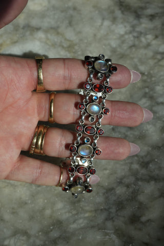 Nikki Butler Gothic - Sterling Bezel Gemstone NB Bracelet