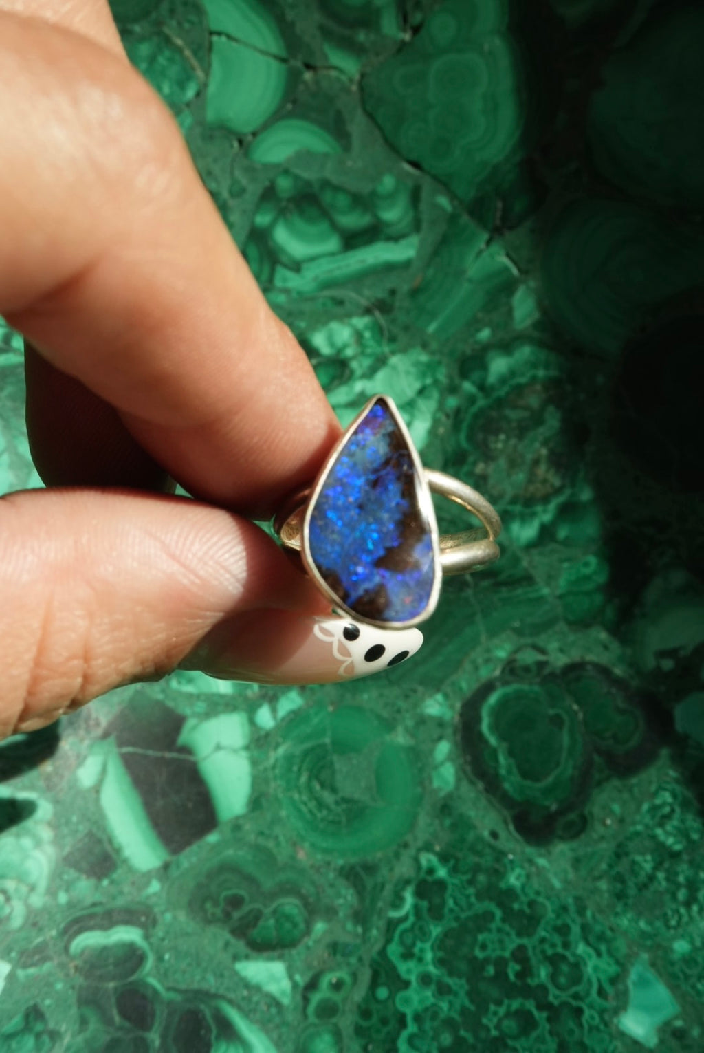 VINTAGE RARE OPAL SHARD RING SZ 8