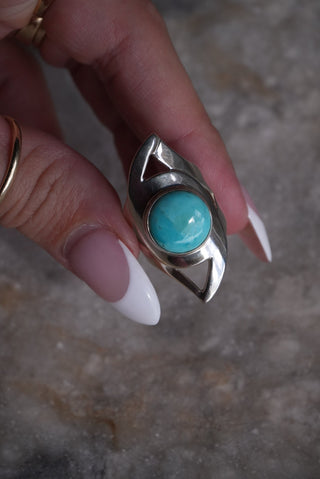 Bubble Pop - Sterling Turquoise Cabochon Ring Size 7