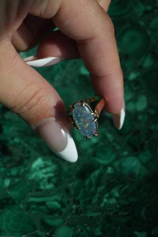 14K BLUE OPAL RING