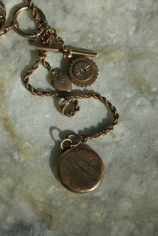 ANTIQUE GOLD FILL LARIAT NECKLACE