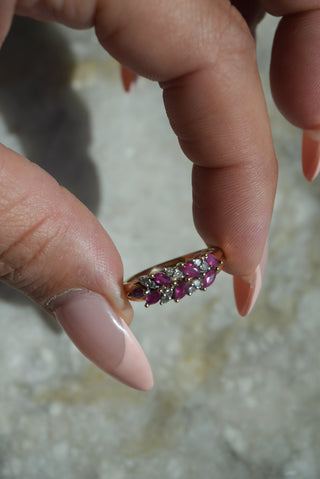 10K RUBY & DIAMOND LEAVES