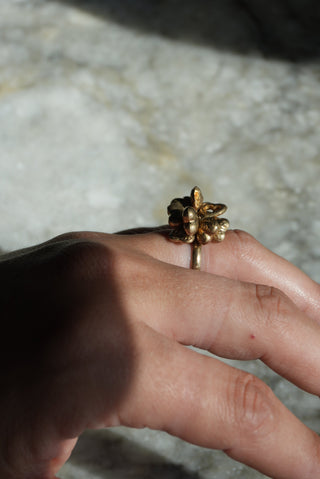14K HEART CHARM RING
