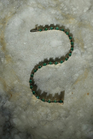 14K EMERALD TENNIS BRACELET
