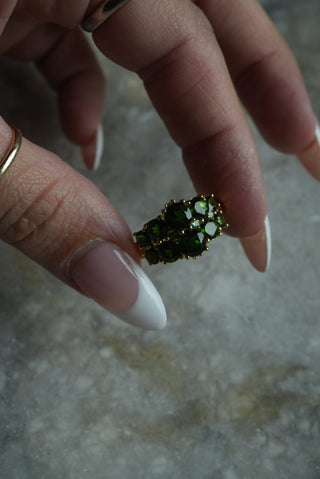 Cluster Cutie - Vermeil and Chrysoprase Ring Size 9