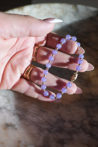 14K LAVENDER JADE BRACELET