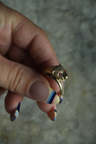 14K LEOPARD RING