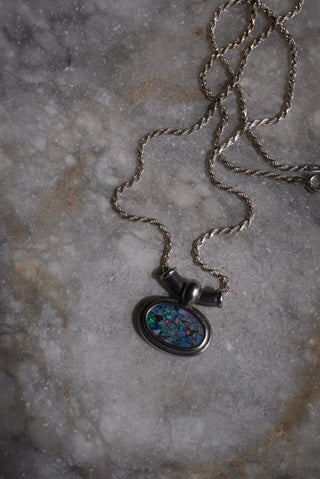 Patchwork Quilt - Sterling Opal Chip Necklace