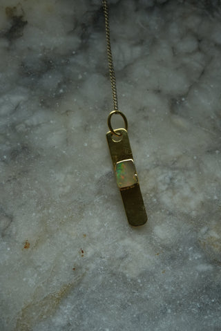 Bar None - Vermeil Opal Pendant Necklace