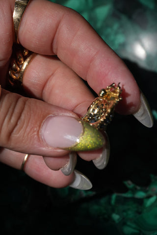 14k Sapphire Beetle Pendant