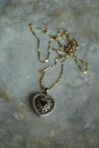 RUBY HEART NECKLACE