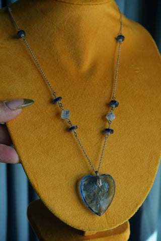Court of Roses - Sterling Glass Intaglio Necklace