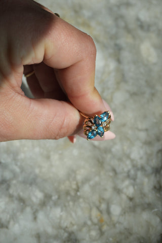 14K TOPAZ CLUSTER RING
