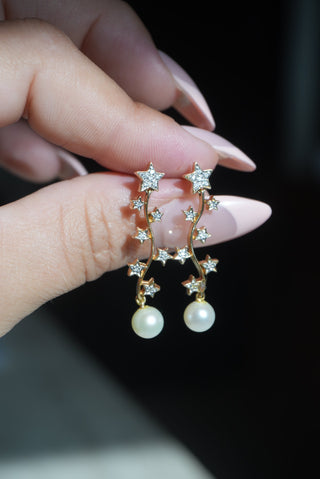 14K STAR DROPPER EARRINGS
