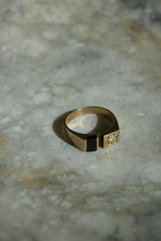 10K ONYX RING