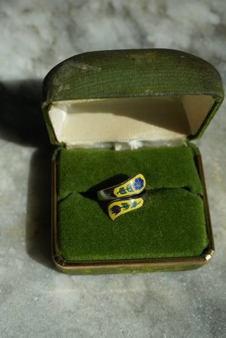 Folklore - Sterling Enamel Bypass Ring Size 6