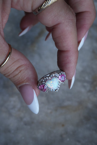 My Valentine - Sterling Halo Heart Ring Size 7