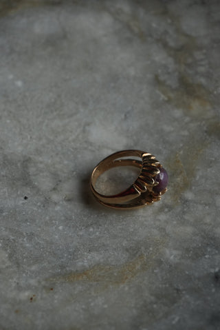 14k Brutalist Star Ruby Ring
