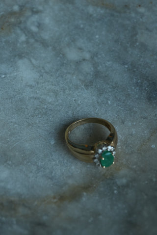 14K EMERALD CROWN RING
