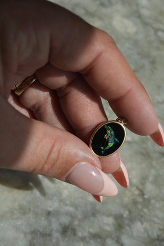 14K OPAL CHIP DOLPHIN CHARM