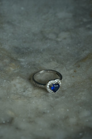BEATS FOR U- STERLING SILVER SAPPHIRE RING SZ 5