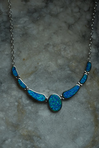 Drop in the Ocean - Sterling Opal Inlay Necklace