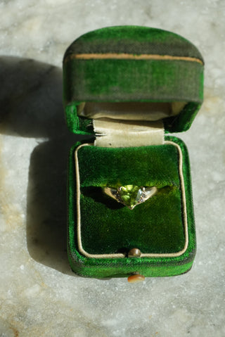 14k Peridot & Diamond Ring