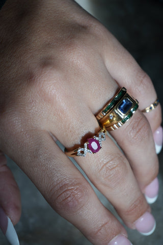 RUBY & DIAMOND RING 14k