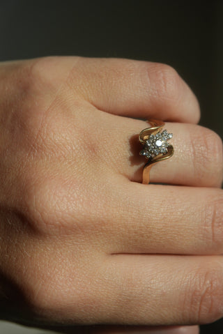 14K DIAMOND CLUSTER RING