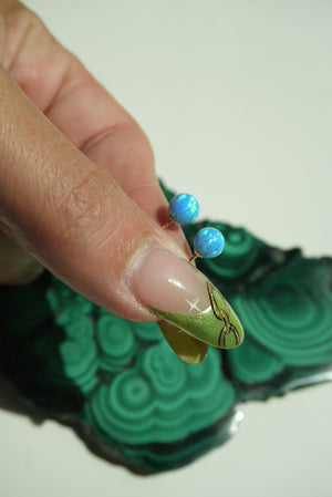 BLUE OPAL STUDS