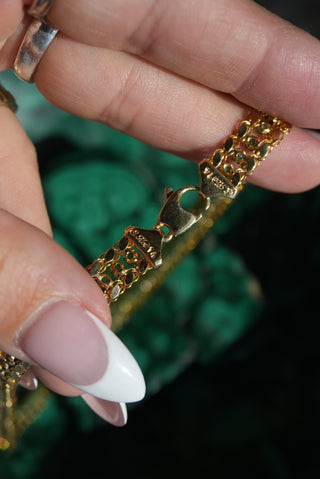 14K EMERALD & GOLD CHAIN