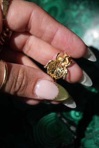 14k Sapphire Beetle Pendant
