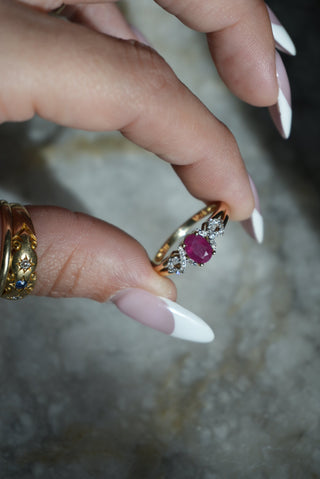 RUBY & DIAMOND RING 14k
