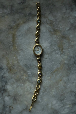 She’s Timeless - Goldtone Vintage Gemstone Watch