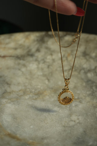 GOLDEN NUGGET CHARM NECKLACE