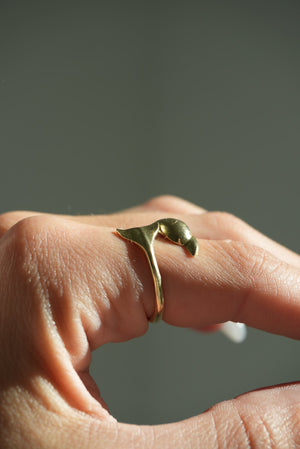 14K DOLPHIN WRAP RING SZ 8