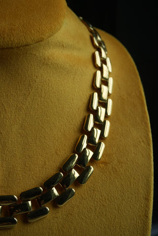 Material Lover - Goldtone Leopard Link Necklace