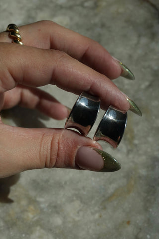 Chip Hoops - Sterling Half Hoop