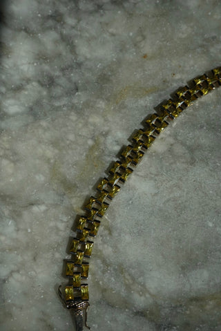 Leopard Links - Vermeil Yellow Glass Tennis Bracelet