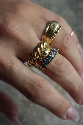 14k Diamond & Sapphire Ring