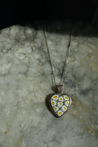 Italian Bouquet - Sterling Murano Heart Necklace