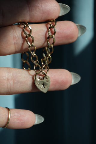 10K Heart PadLock Bracelet