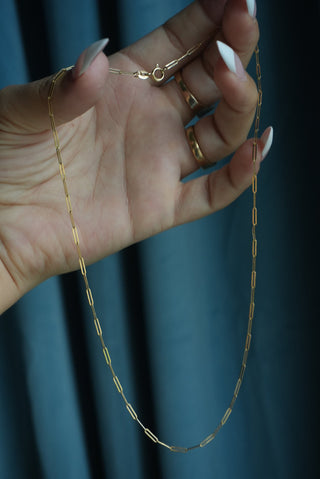 14k MINI PAPERCLIP CHAIN